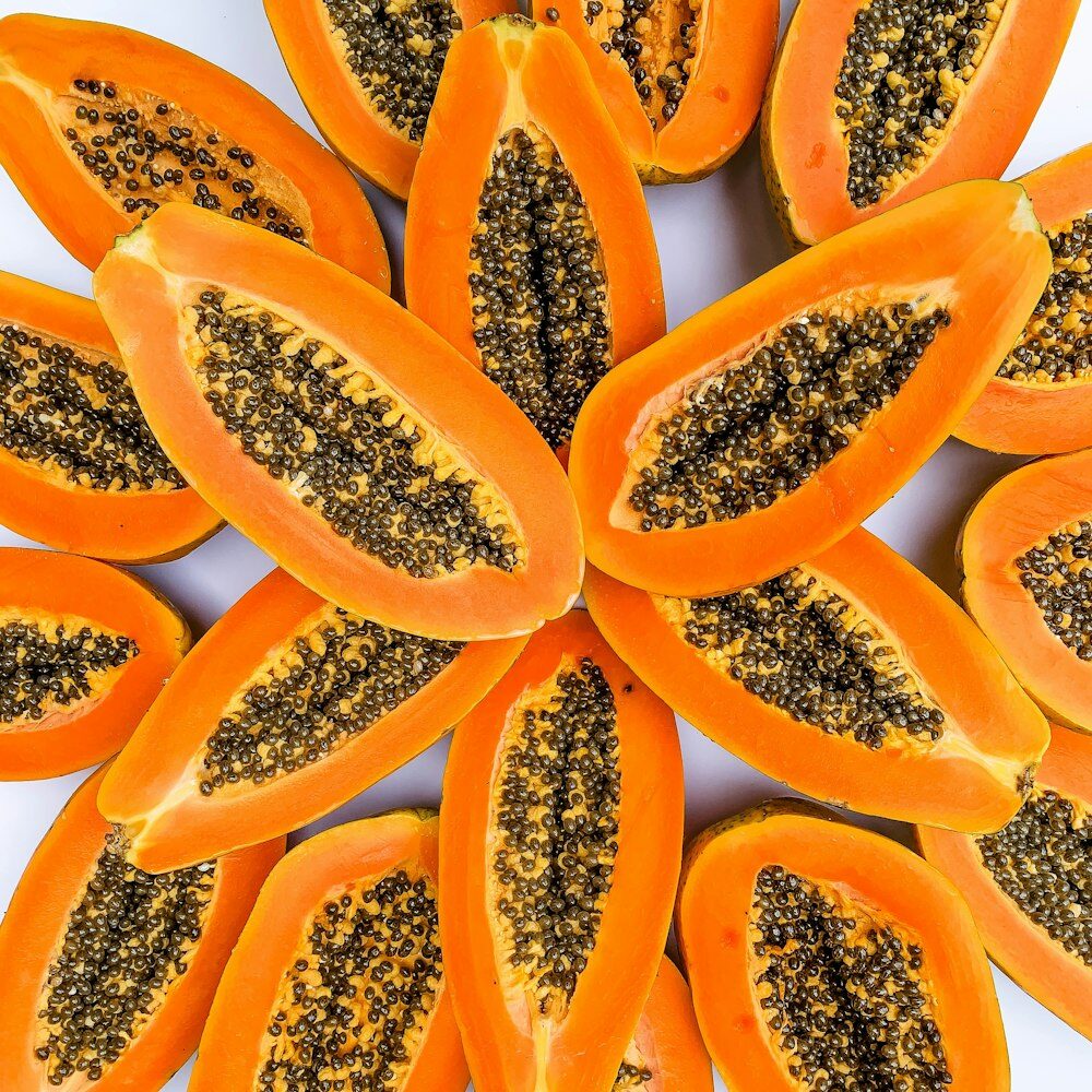 An Arrangement of Half-cut Papaya for Skincare